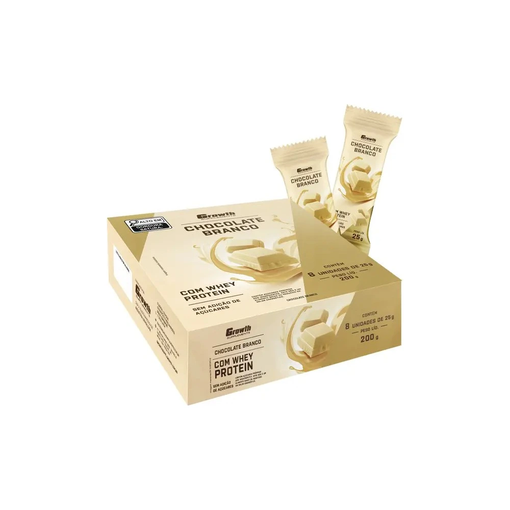 Chocolate Branco com Whey Protein Caixa com 8Un