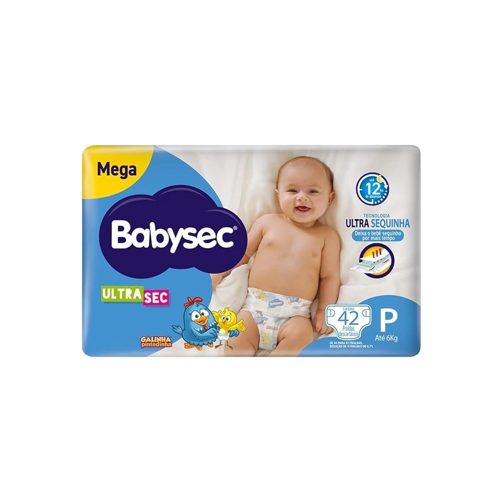 Fralda Babysec Ultrasec Galinha Pintadinha P 42 Unidades