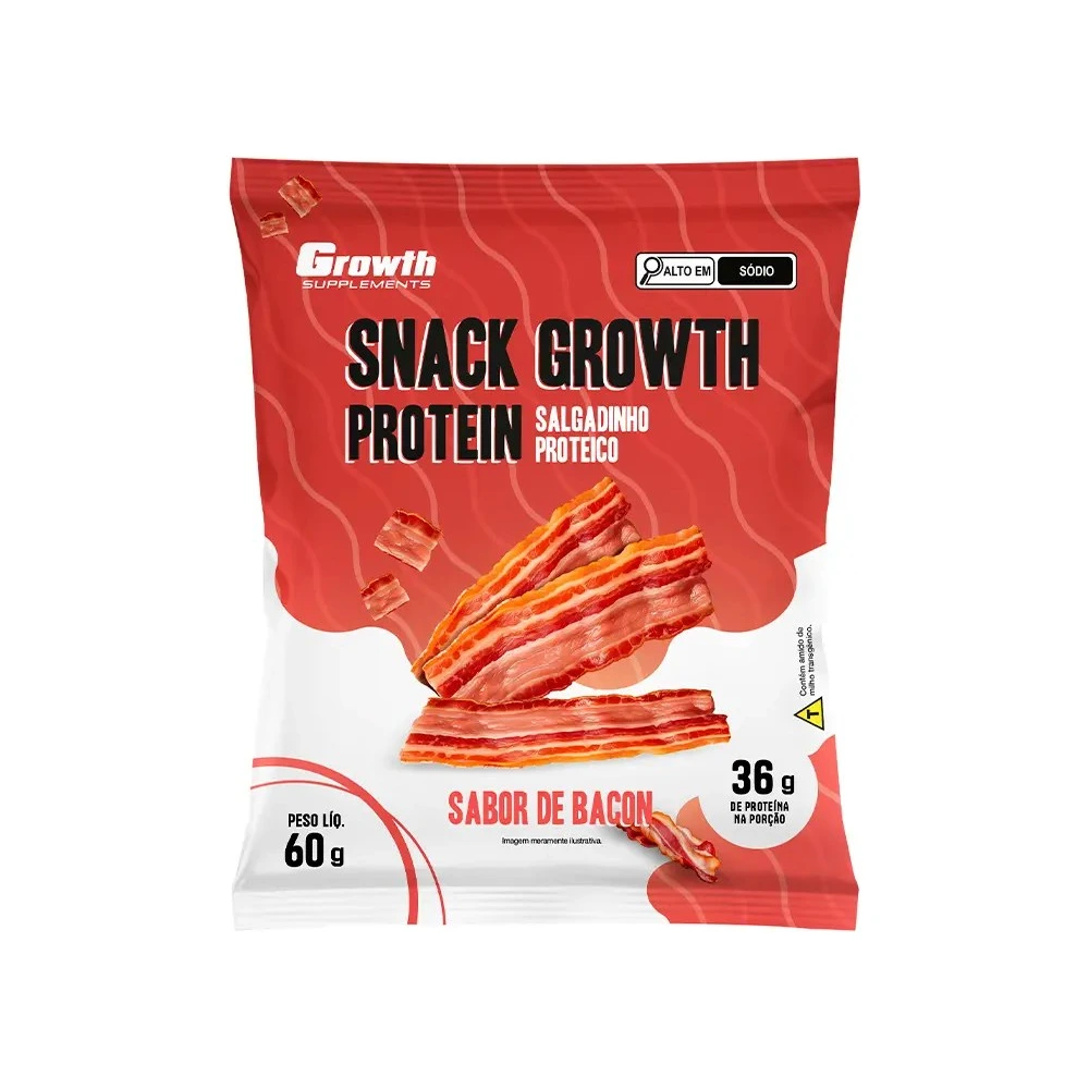 Snack Growth Protein 60g Sabor Bacon