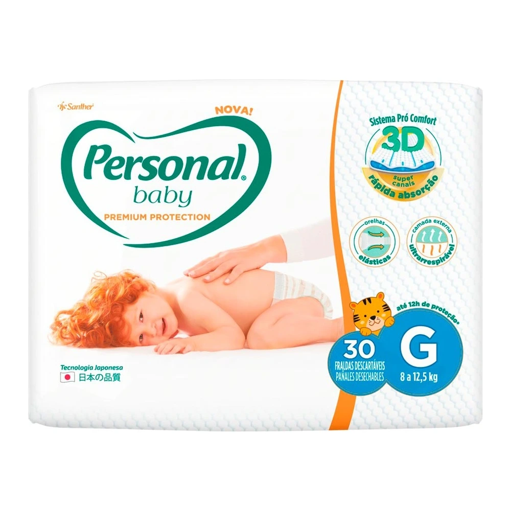 Fralda Personal Baby Premium Protection G 30 Unidades