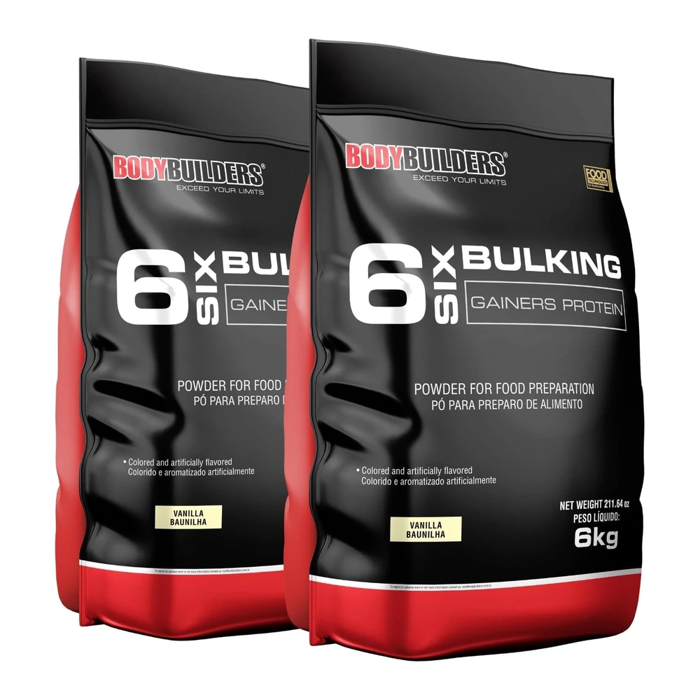 Kit 2x Hipercalórico 6 Six Bulking Baunilha 6kg – Bodybuilders