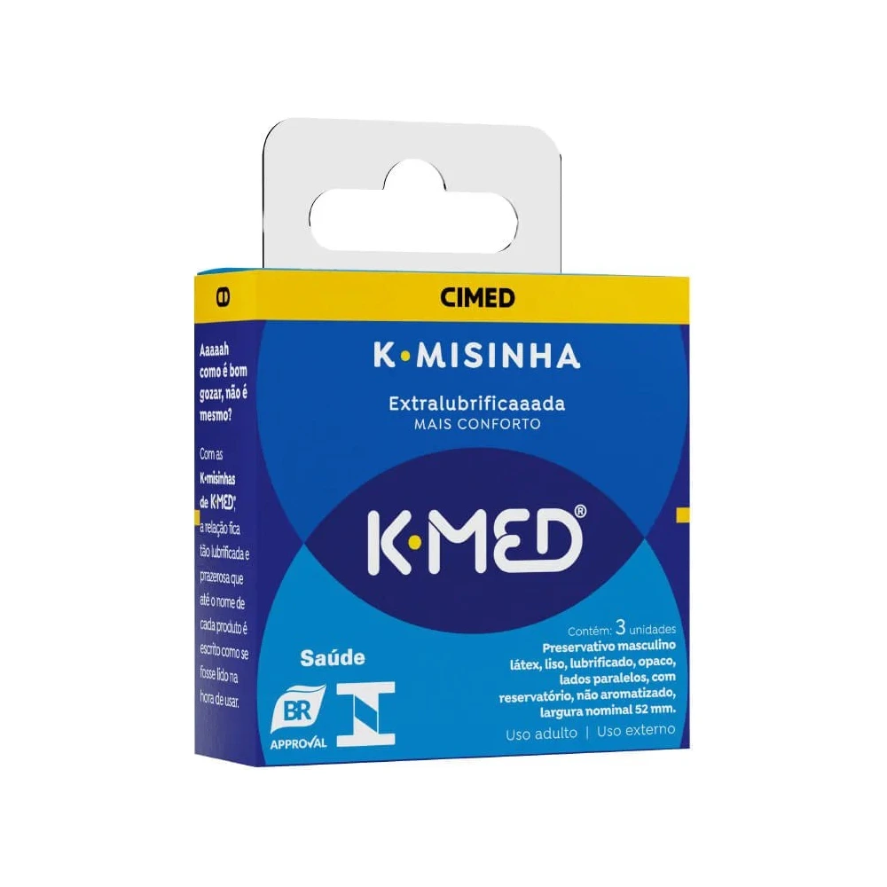 Preservativo K-med K-misinha Com 3 Extra Lubrificada