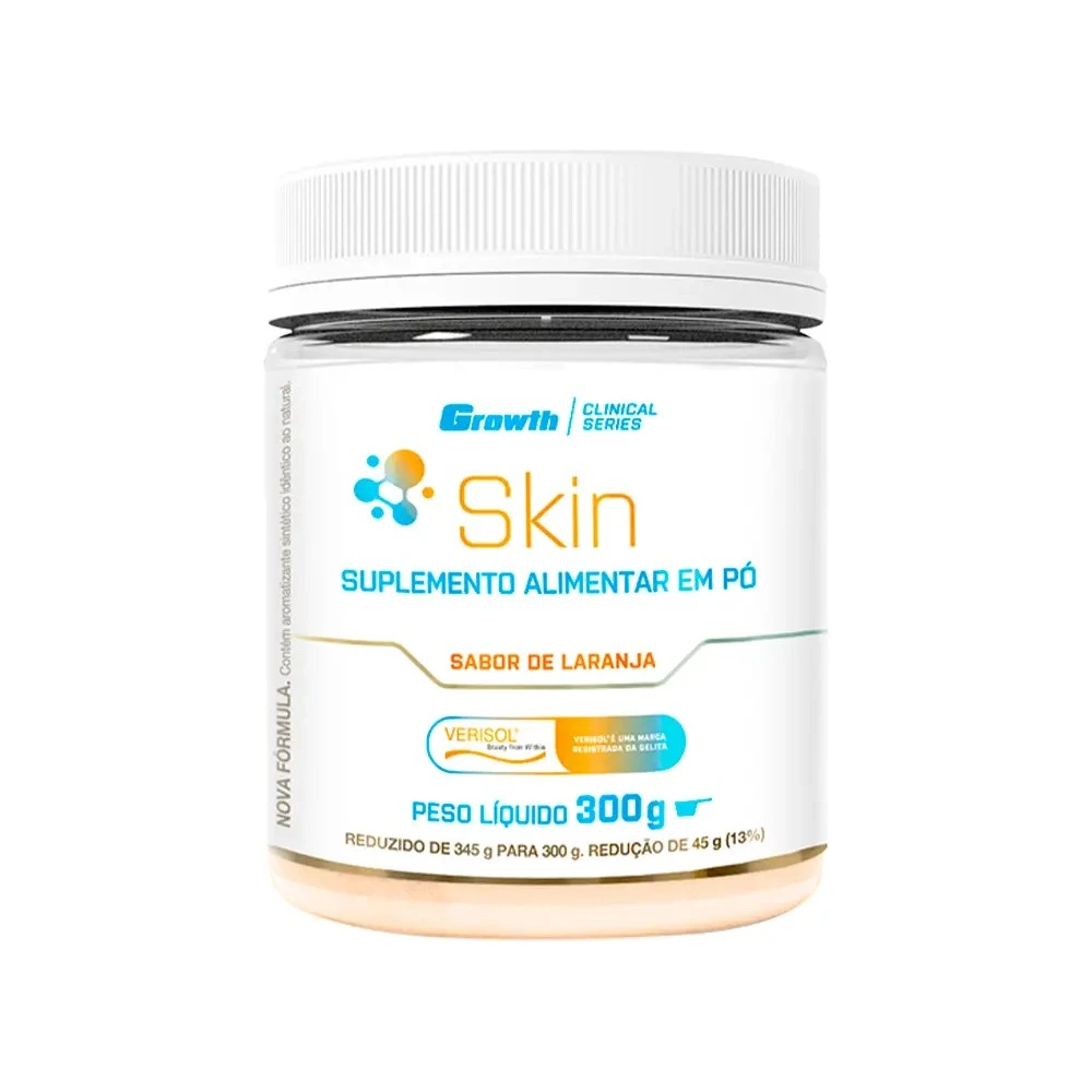Growth Skin Colágeno Tipo 1 + Colágeno Verisol + Ácido Hialurônico + Vitamina C 300g