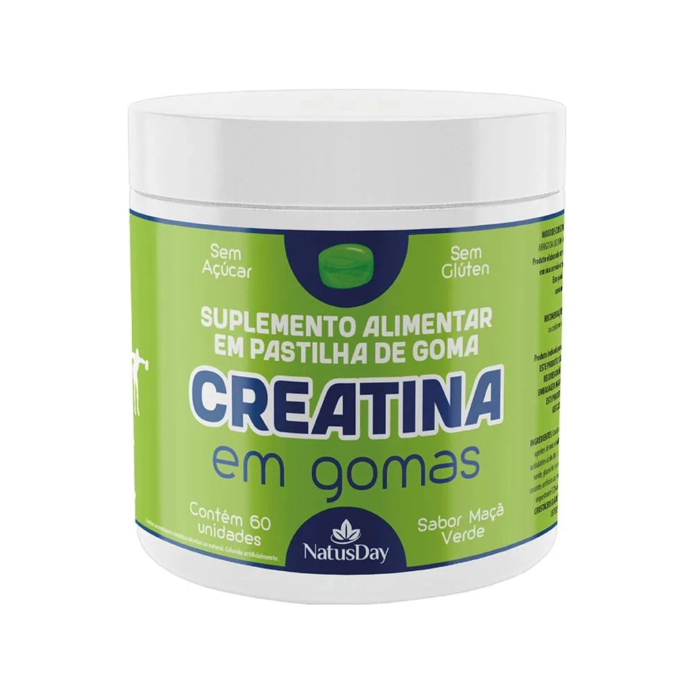 Suplemento Alimentar Creatina Natusday Com 60 Gomas Maca Verde