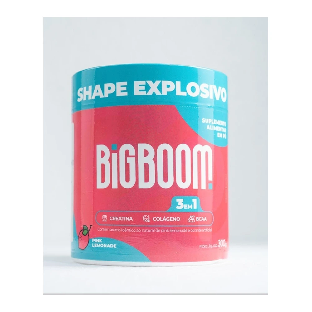 Creatina – BIGBOOM – 100% Pura 300G. A única 3 em 1 | Colágeno, BCAA + Creatina Monohidratada – para mulheres, crescimento de glúteos, crescimento mus