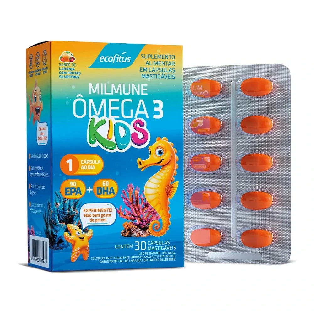 Milmune Omega 3 Kids Com 30 Capsulas Laranja Ecofitus
