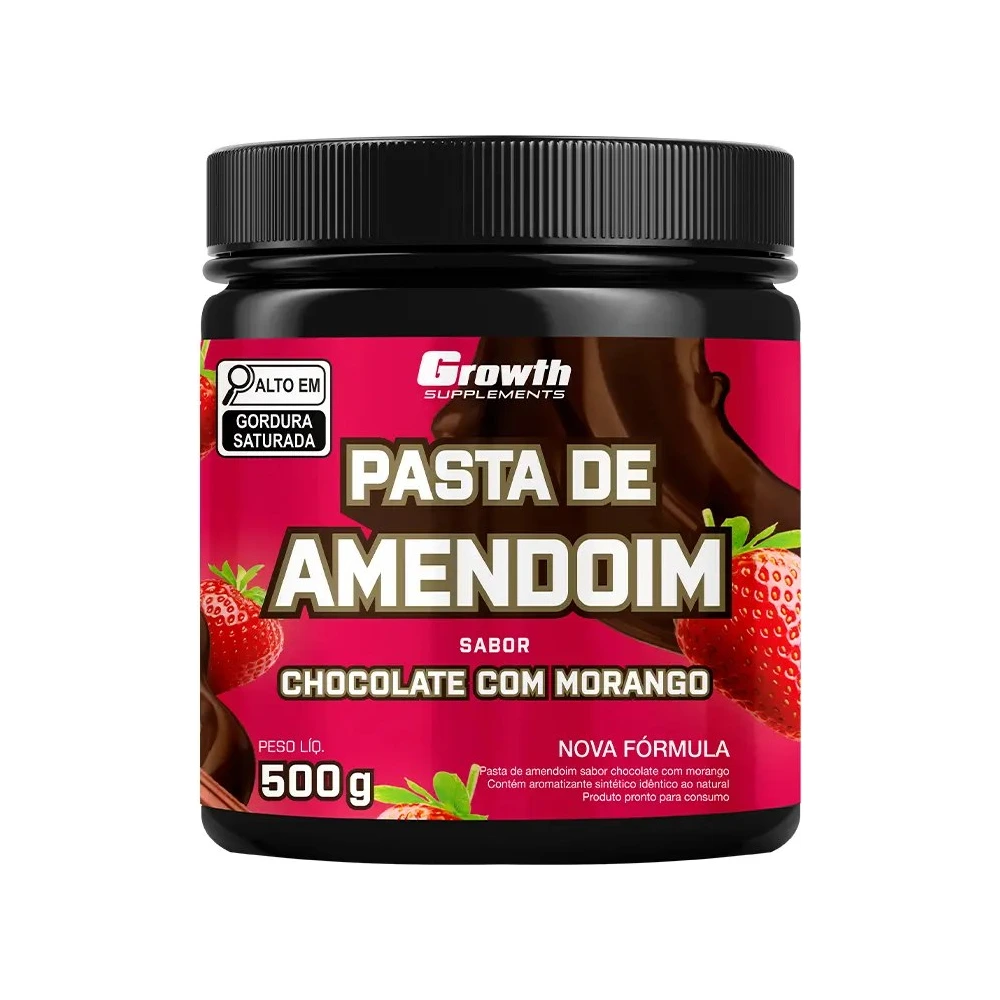 Pasta De Amendoim Sabor Chocolate Com Morango 500g