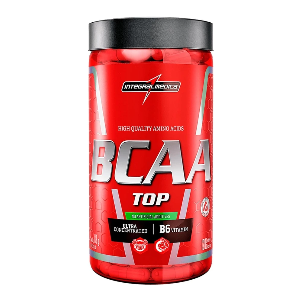 Aminoácidos Essenciais BCAA Top 120 Cáps – Para Recuperação e Desempenho – Integralmedica