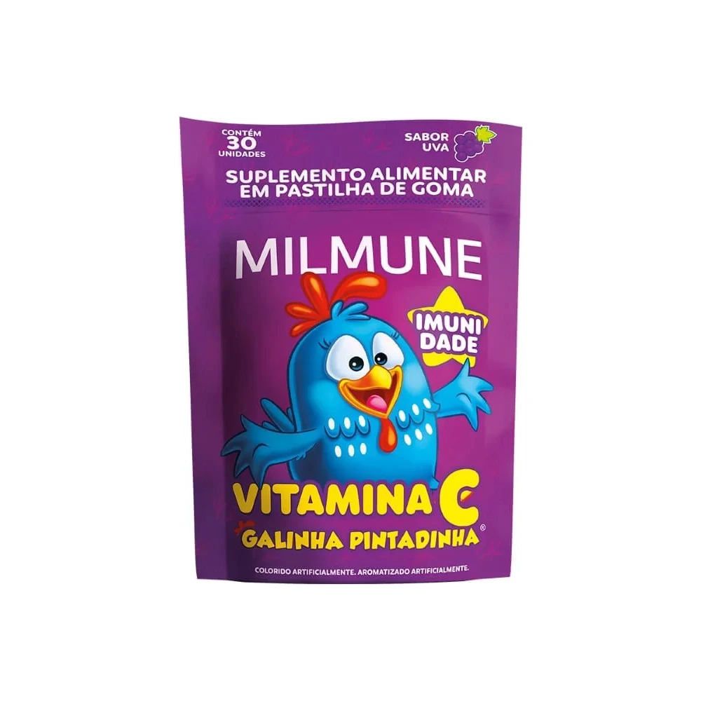 Milmune Vitamina C Galinha Pintadinha Com 30 Gomas Uva