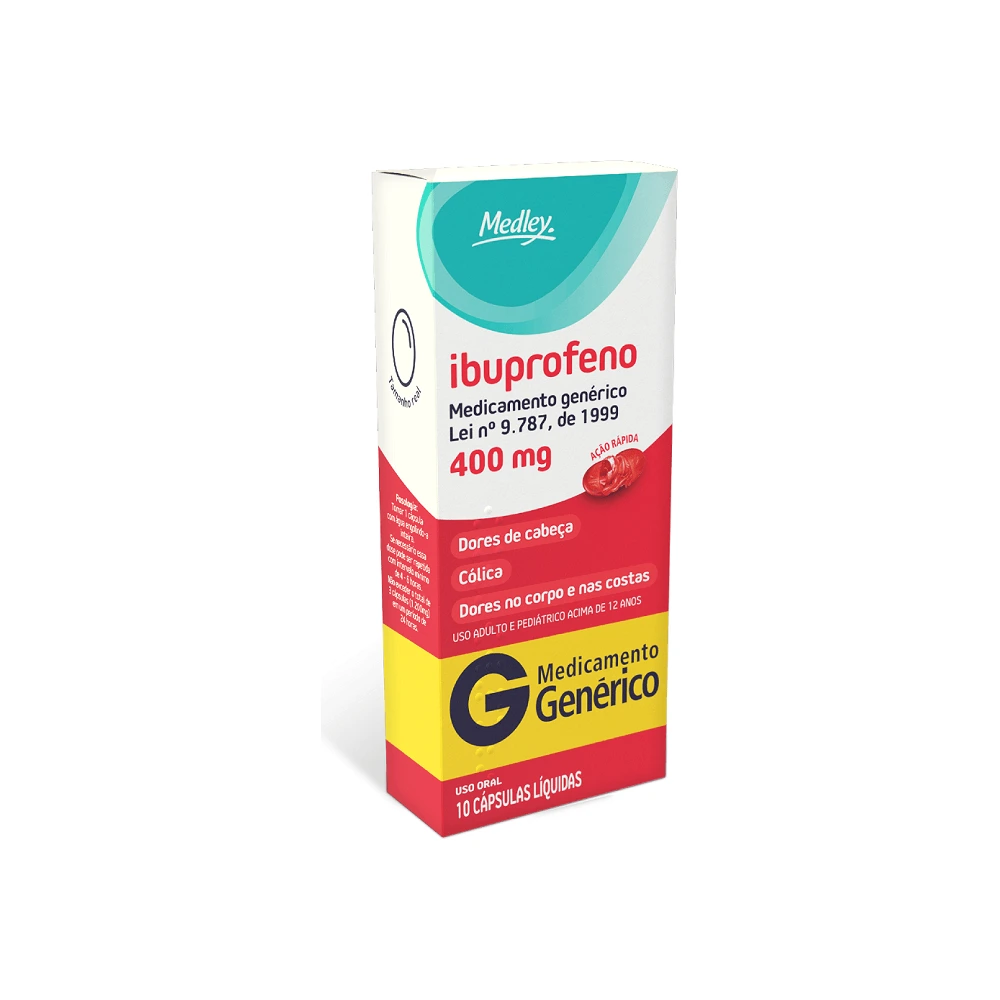 Ibuprofeno Medley Com 10 Capsulas 400mg Generico