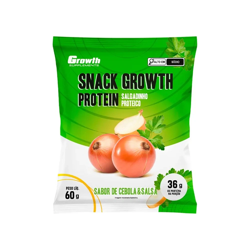 Snack Growth Protein 60g Sabor Cebola E Salsa